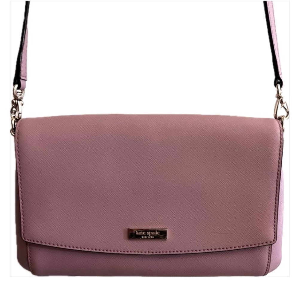KATE SPADE New York Mauve Crossbody Bag Removable Adjustable Strap Gold Chain